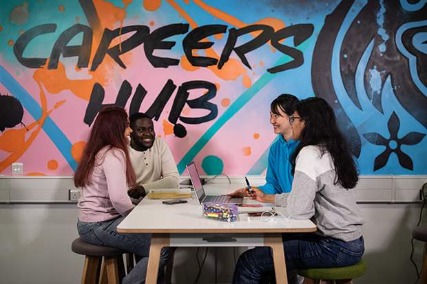 Students at the Careers Hub