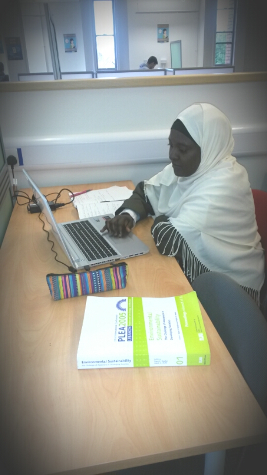 At DMU library utilising the quiet study area