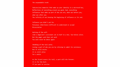 Lizard Poem, Sonya Parra, 2022